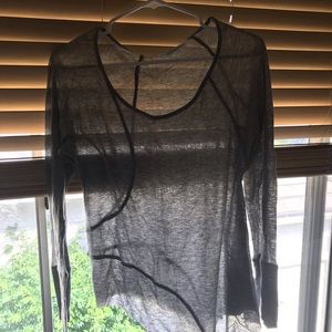 Grey asymmetrical cute top.